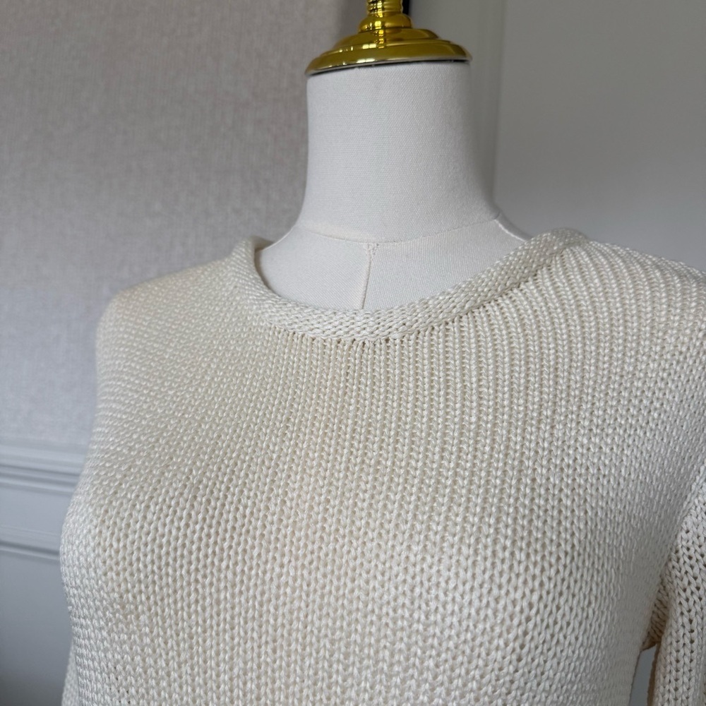 H&M Elegant Cream Women's Crew Neck Sweater XS - Picture 2 of 8